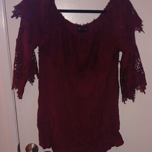 Shyanne Burgundy Lace Blouse